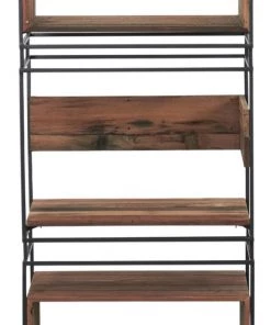 Kleo INDOOR Nako Boatwood & Powdercoated Metal Open Shelf Storage Unit