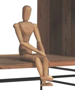 Kleo INDOOR Nako Boatwood & Powdercoated Metal Open Shelf Storage Unit