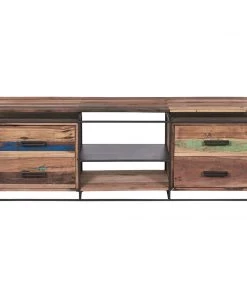 Kleo Nako Wood & Powdercoated Metal 4 Drawer TV Unit