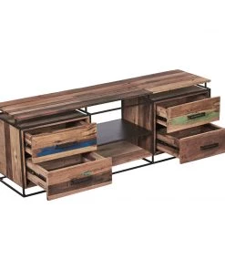 Kleo Nako Wood & Powdercoated Metal 4 Drawer TV Unit