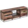 Kleo Nako Wood & Powdercoated Metal 4 Drawer TV Unit