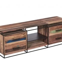 Kleo Nako Wood & Powdercoated Metal 4 Drawer TV Unit
