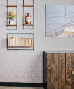 Kleo INDOOR Nako Boatwood & Powdercoated Metal Look Shelf Set Of 5 14 Kleo INDOOR Nako Boatwood & Powdercoated Metal Look Shelf Set Of 5