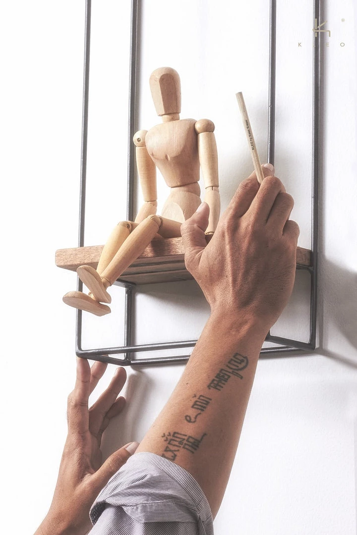 Kleo INDOOR Nako Boatwood & Powdercoated Metal Look Shelf Set Of 5 8 Kleo INDOOR Nako Boatwood & Powdercoated Metal Look Shelf Set Of 5