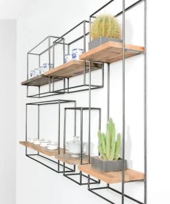 Kleo INDOOR Nako Boatwood & Powdercoated Metal Look Shelf Set Of 5 13 Kleo INDOOR Nako Boatwood & Powdercoated Metal Look Shelf Set Of 5