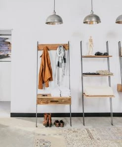 Kleo INDOOR Nako Mixed Hardwood & Powdercoated Metal Leaning Wall Desk