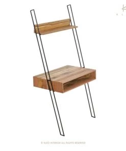 Kleo INDOOR Nako Mixed Hardwood & Powdercoated Metal Leaning Wall Desk