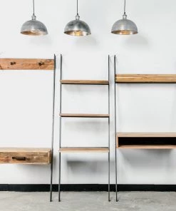 Kleo INDOOR Nako Mixed Hardwood & Powdercoated Metal Leaning Wall Desk