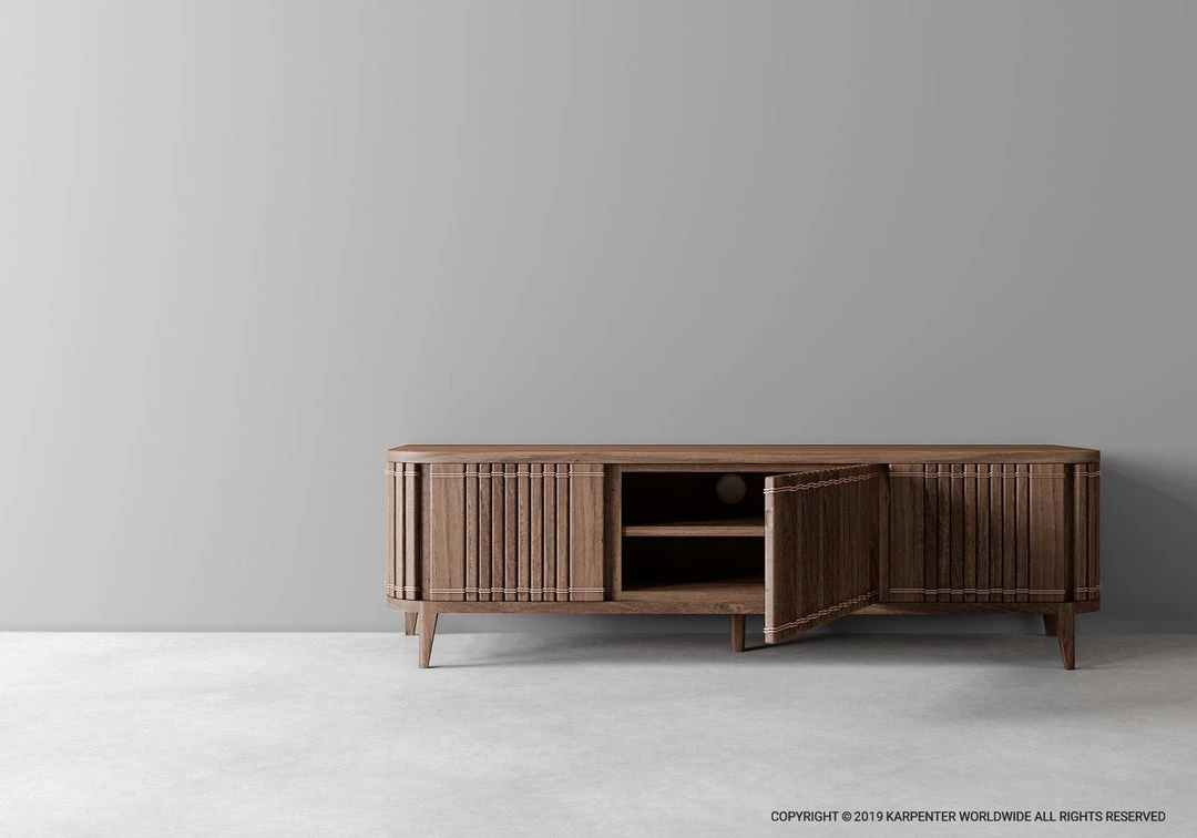 Karpenter Koppar Media Cabinet With 3 Doors - FSC Teak INDOOR 3 Karpenter Koppar Media Cabinet With 3 Doors - FSC Teak INDOOR