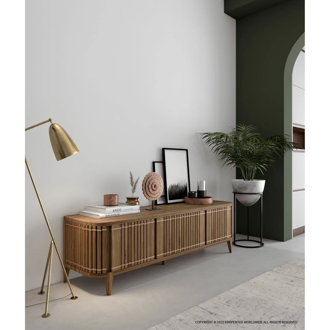 Karpenter Koppar Media Cabinet With 3 Doors - FSC Teak INDOOR 1 Karpenter Koppar Media Cabinet With 3 Doors - FSC Teak INDOOR