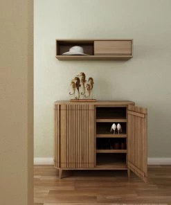 Karpenter INDOOR Koppar Shoe Rack Cabinet - European Oak