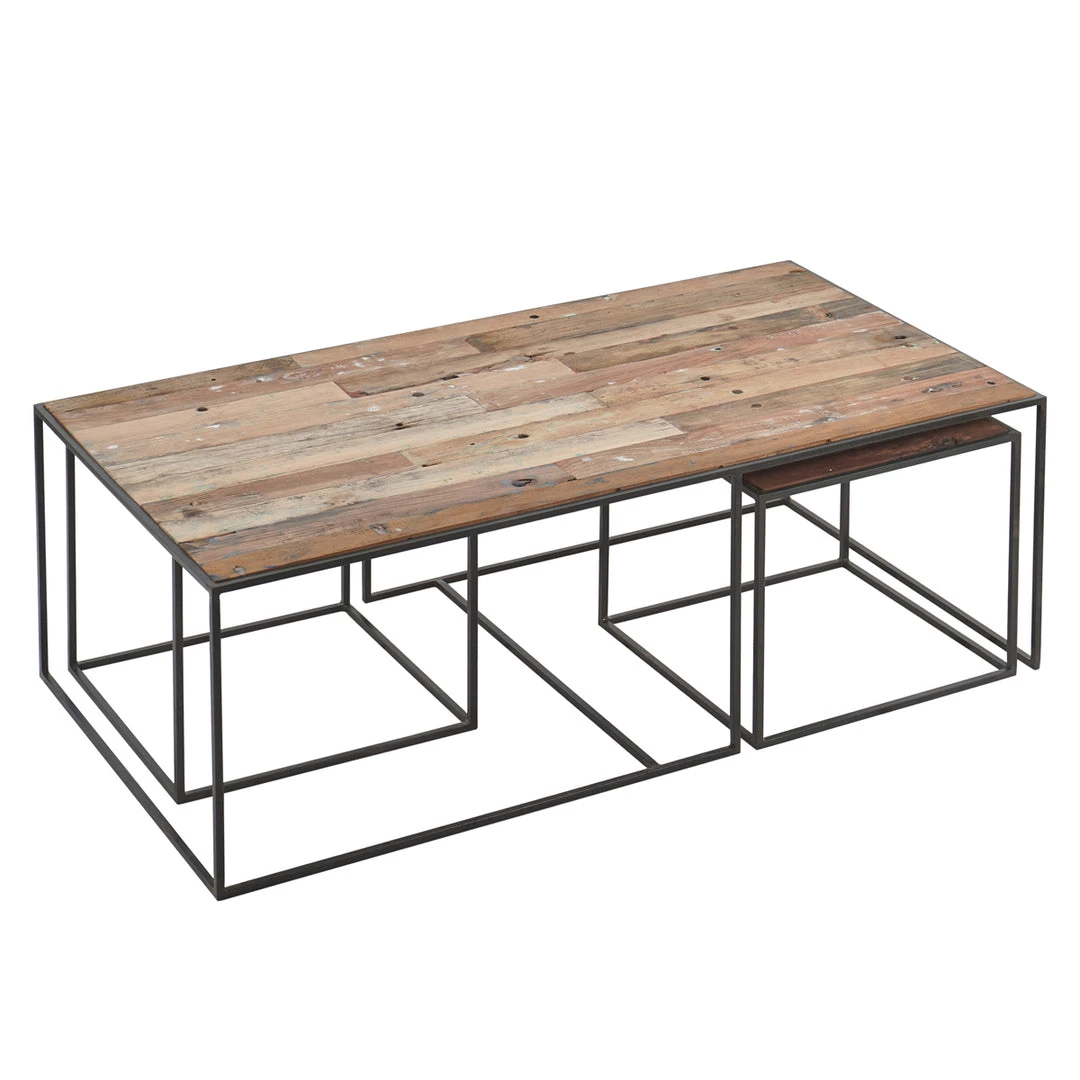 Kleo Sublime Mixed Hardwood & Metal Coffee Table & Side Table Set INDOOR 3 Kleo Sublime Mixed Hardwood & Metal Coffee Table & Side Table Set INDOOR