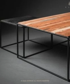 Kleo Sublime Mixed Hardwood & Metal Coffee Table & Side Table Set INDOOR 12 Kleo Sublime Mixed Hardwood & Metal Coffee Table & Side Table Set INDOOR