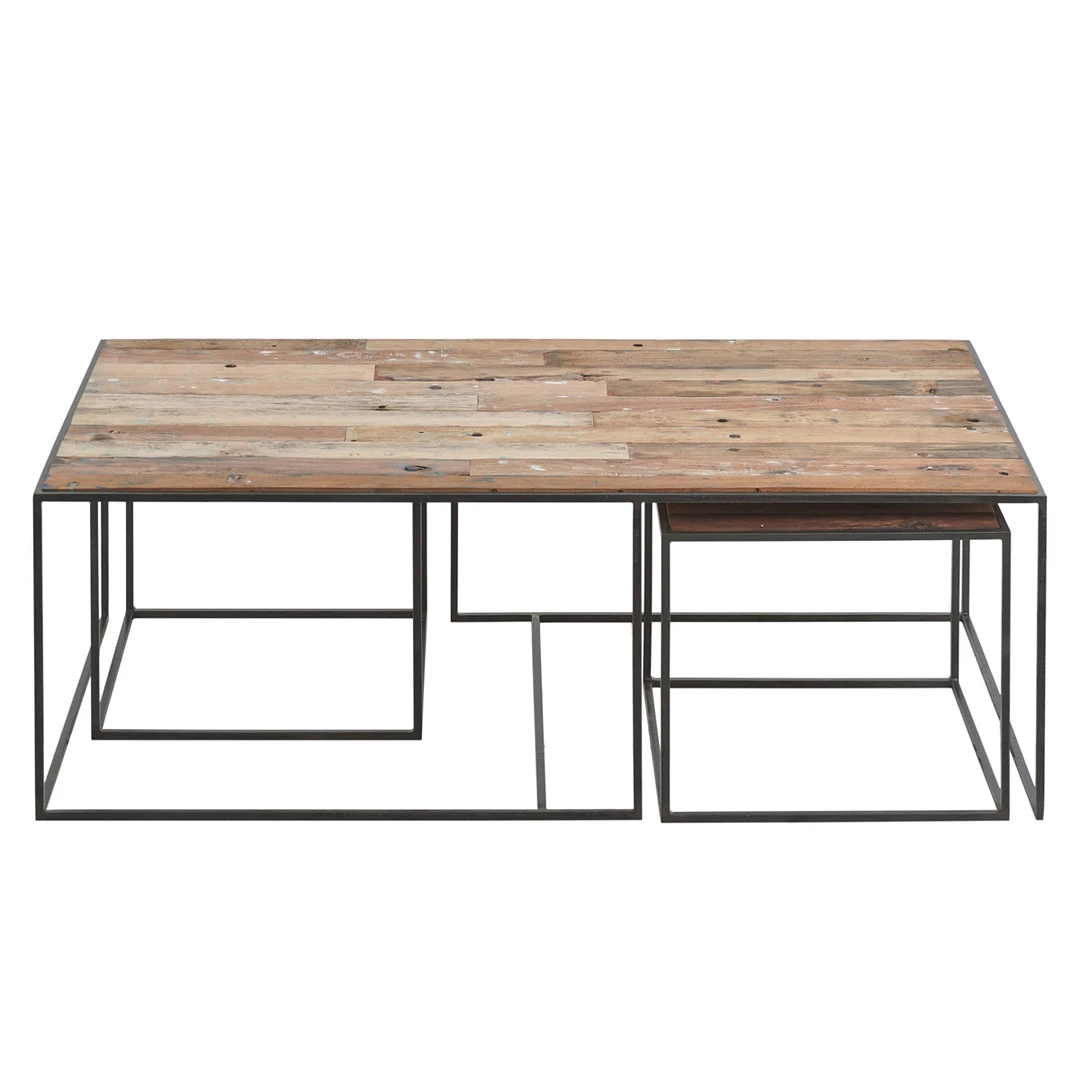 Kleo Sublime Mixed Hardwood & Metal Coffee Table & Side Table Set INDOOR 4 Kleo Sublime Mixed Hardwood & Metal Coffee Table & Side Table Set INDOOR