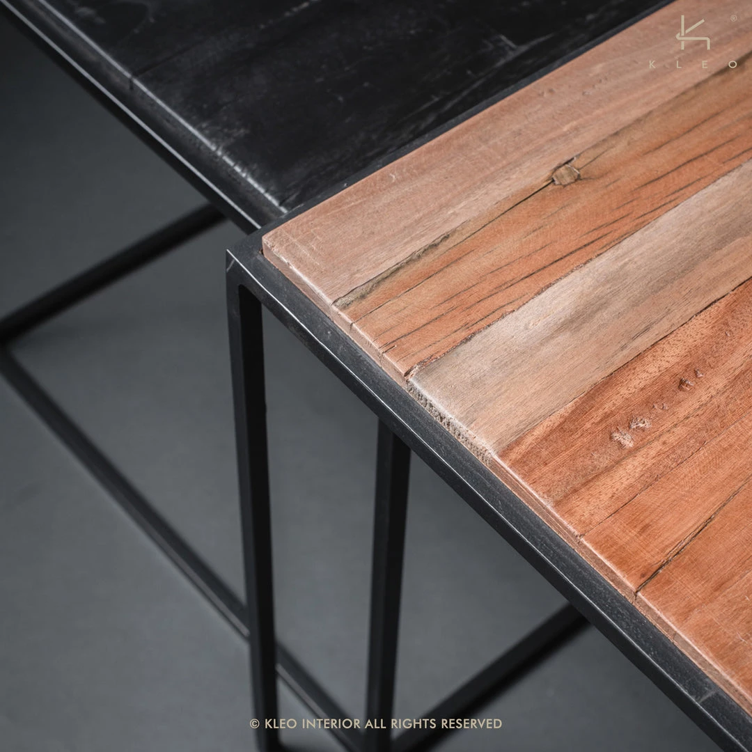 Kleo Sublime Mixed Hardwood & Metal Coffee Table & Side Table Set INDOOR 6 Kleo Sublime Mixed Hardwood & Metal Coffee Table & Side Table Set INDOOR