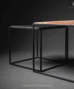 Kleo Sublime Mixed Hardwood & Metal Coffee Table & Side Table Set INDOOR 14 Kleo Sublime Mixed Hardwood & Metal Coffee Table & Side Table Set INDOOR