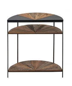 Kleo INDOOR Sublime Mixed Boatwood & Metal Half Moon Console Table