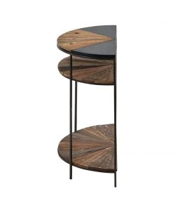 Kleo INDOOR Sublime Mixed Boatwood & Metal Half Moon Console Table
