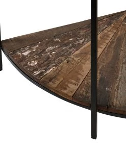 Kleo INDOOR Sublime Mixed Boatwood & Metal Half Moon Console Table