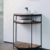 Kleo INDOOR Sublime Mixed Boatwood & Metal Half Moon Console Table