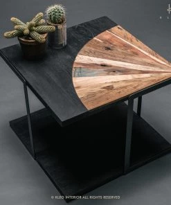 Kleo INDOOR Sublime Mixed Hardwood & Metal Square Side Table