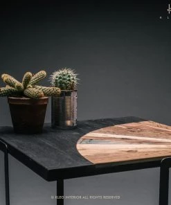 Kleo INDOOR Sublime Mixed Hardwood & Metal Square Side Table