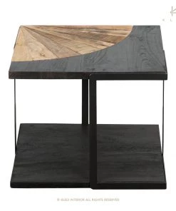 Kleo INDOOR Sublime Mixed Hardwood & Metal Square Side Table