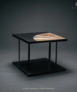 Kleo INDOOR Sublime Mixed Hardwood & Metal Square Side Table