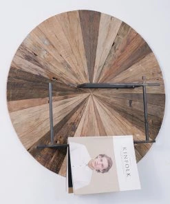 Kleo Sublime Mixed Boatwood & Metal Low Wall Shelf 8 Kleo Sublime Mixed Boatwood & Metal Low Wall Shelf