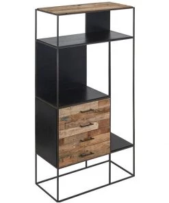 Kleo INDOOR Sublime Mixed Boatwood & Metal 3 Drawer Shelving Storage Unit