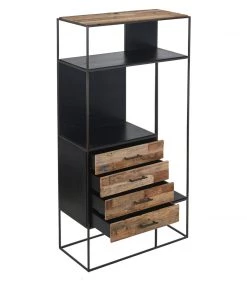 Kleo INDOOR Sublime Mixed Boatwood & Metal 3 Drawer Shelving Storage Unit