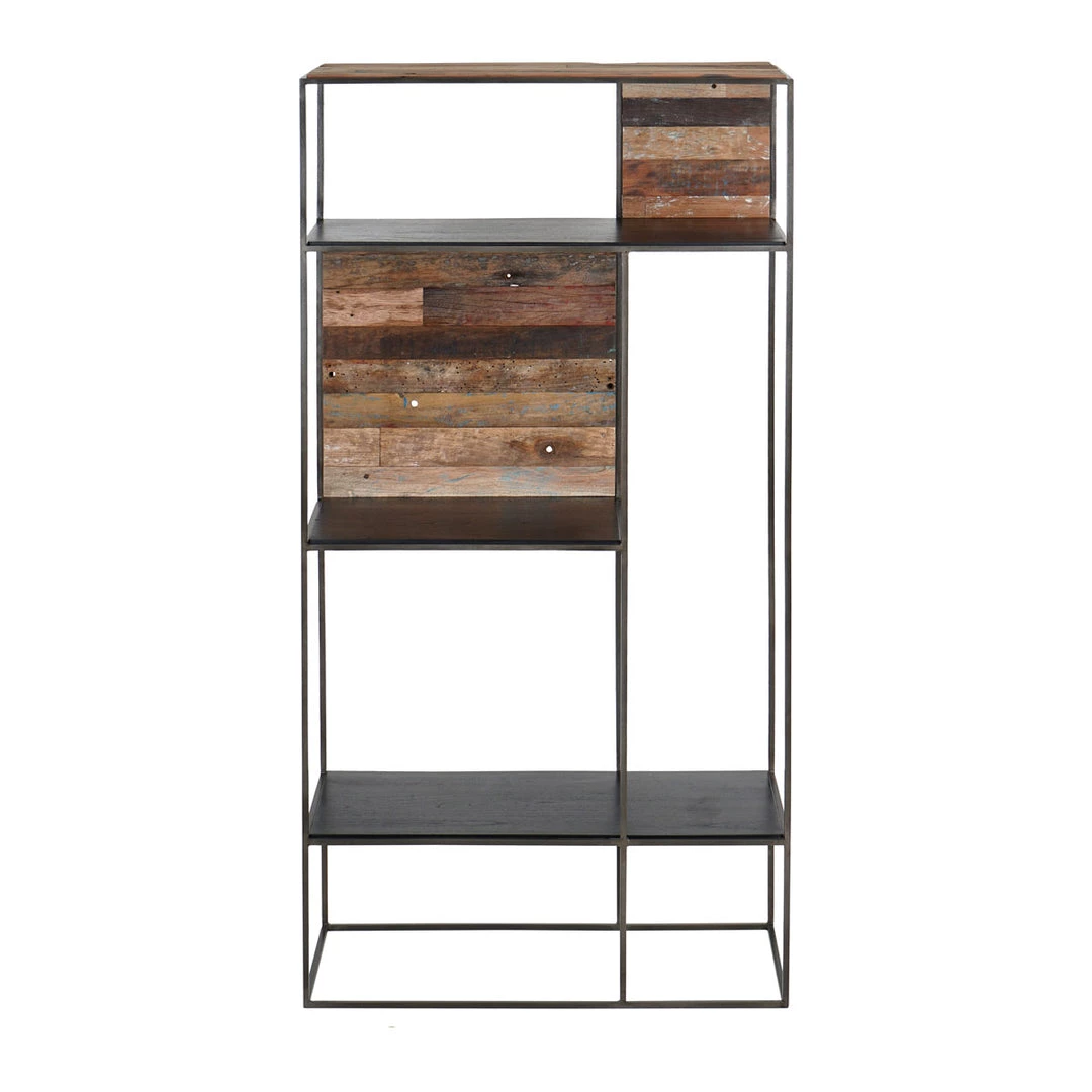 Kleo INDOOR Sublime Mixed Boatwood & Metal Open Bookshelf Storage Unit 3 Kleo INDOOR Sublime Mixed Boatwood & Metal Open Bookshelf Storage Unit