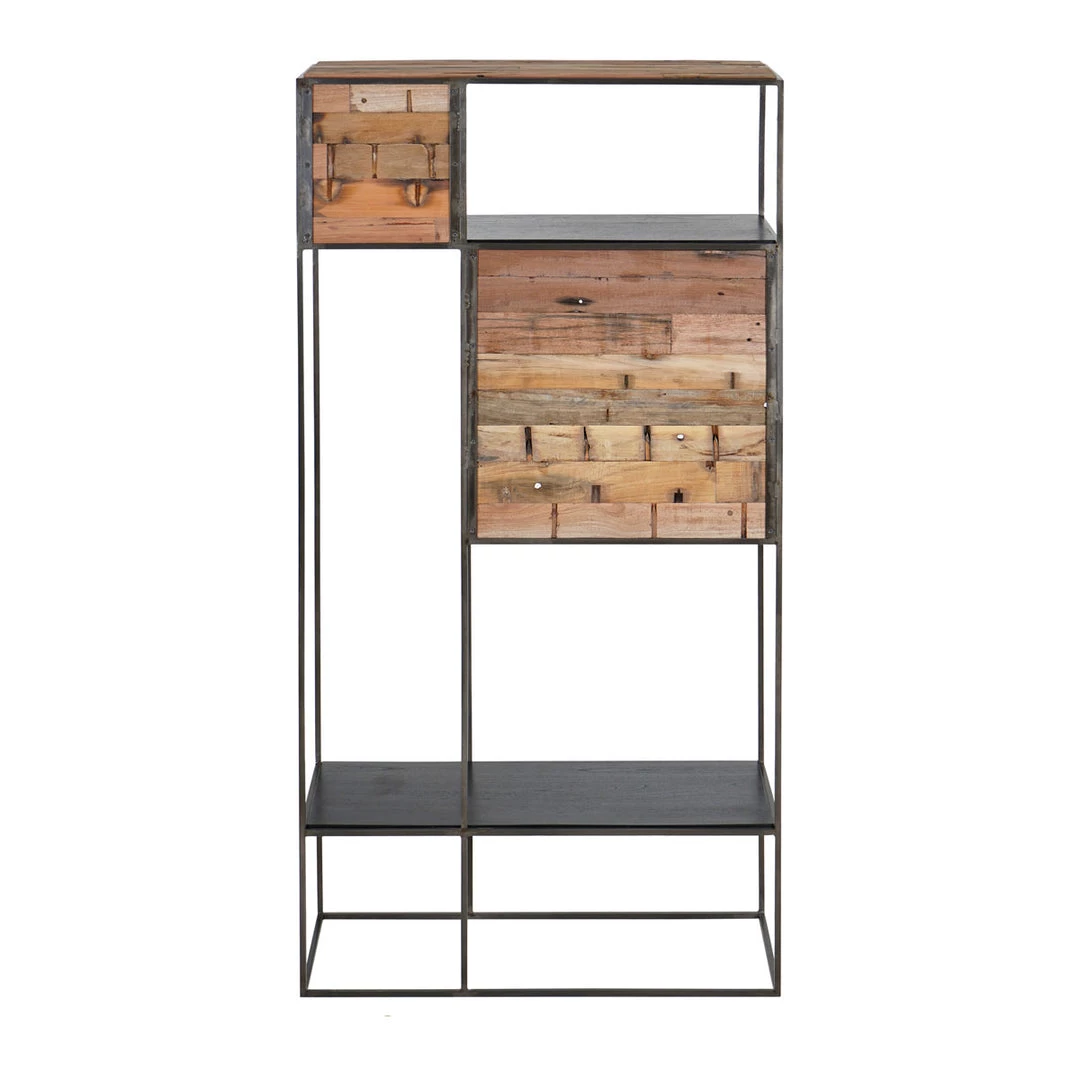 Kleo INDOOR Sublime Mixed Boatwood & Metal Open Bookshelf Storage Unit 4 Kleo INDOOR Sublime Mixed Boatwood & Metal Open Bookshelf Storage Unit
