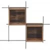 Kleo Sublime Mixed Boatwood & Metal Small Box Wall Shelving Unit INDOOR