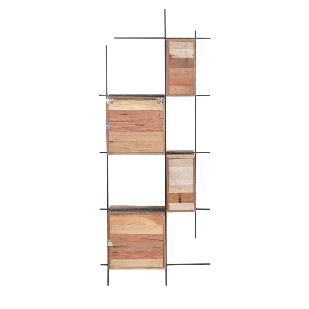 Kleo Sublime Mixed Boatwood & Metal Large Box Wall Shelving Unit 5 Kleo Sublime Mixed Boatwood & Metal Large Box Wall Shelving Unit