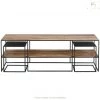 Kleo Sublime Mixed Hardwood Timber TV Stand & Side Table Set INDOOR