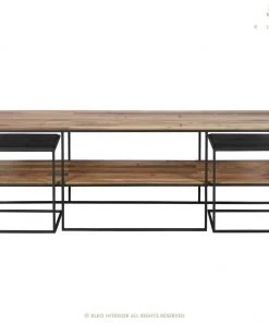 Kleo Sublime Mixed Hardwood Timber TV Stand & Side Table Set INDOOR