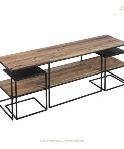 Kleo Sublime Mixed Hardwood Timber TV Stand & Side Table Set INDOOR