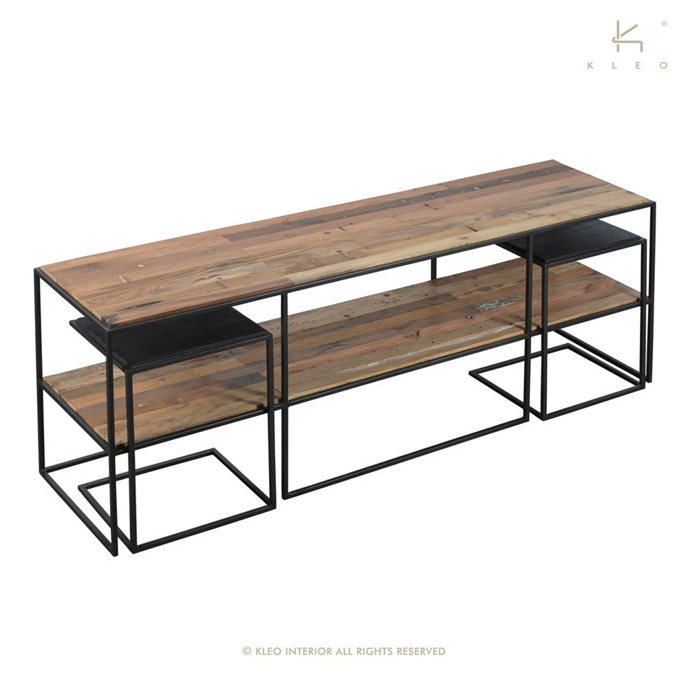 Kleo Sublime Mixed Hardwood Timber TV Stand & Side Table Set INDOOR 2 Kleo Sublime Mixed Hardwood Timber TV Stand & Side Table Set INDOOR
