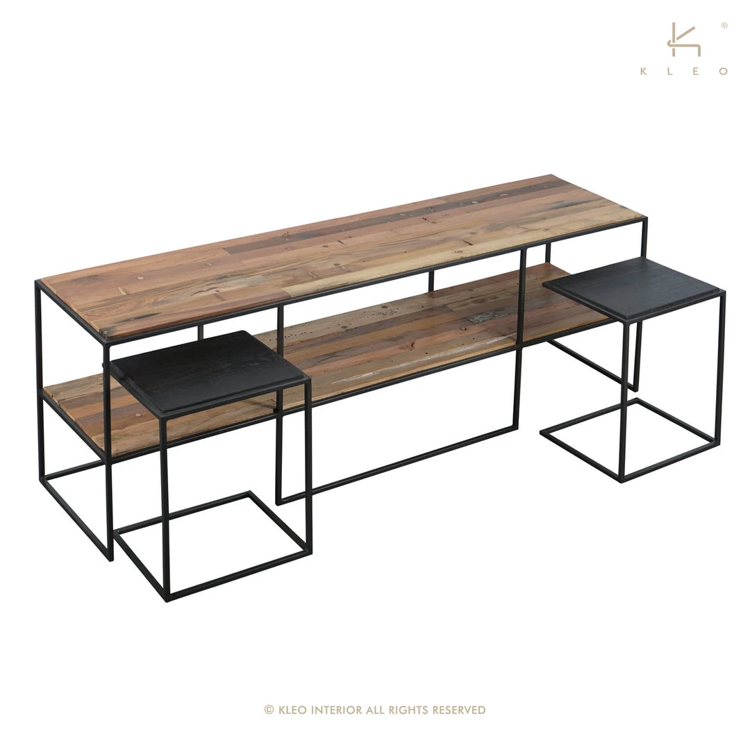 Kleo Sublime Mixed Hardwood Timber TV Stand & Side Table Set INDOOR 4 Kleo Sublime Mixed Hardwood Timber TV Stand & Side Table Set INDOOR