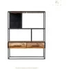 Kleo Sublime Mixed Wood & Metal 2 Drawer Compact Bookshelf Cabinet INDOOR