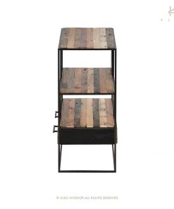 Kleo Sublime Mixed Wood & Metal 2 Drawer Compact Bookshelf Cabinet INDOOR