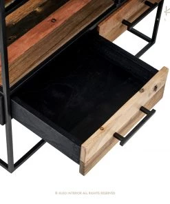 Kleo Sublime Mixed Wood & Metal 2 Drawer Compact Bookshelf Cabinet INDOOR