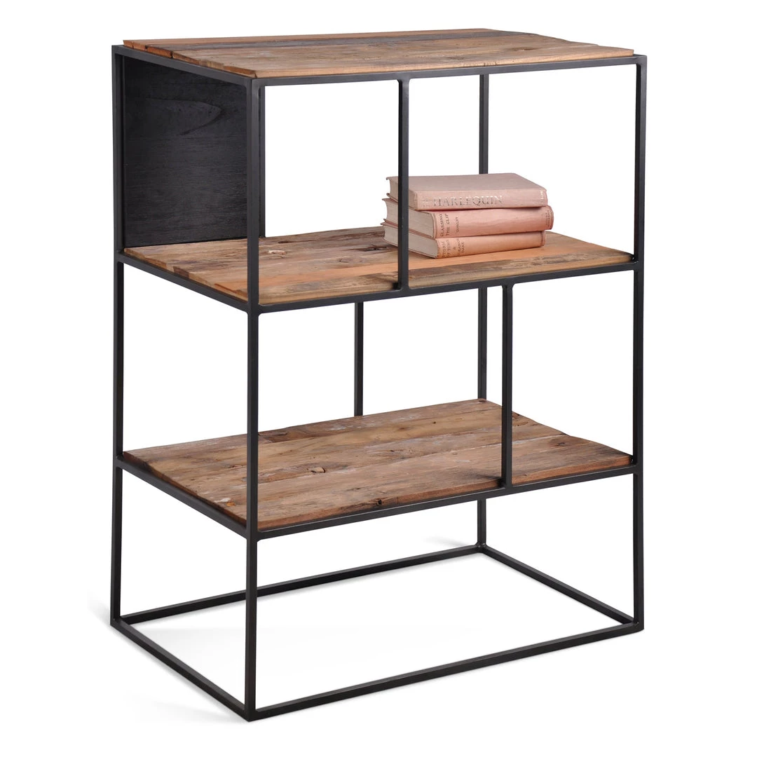 Kleo Sublime Mixed Boatwood & Metal Open Compact Bookshelf Cabinet INDOOR 2 Kleo Sublime Mixed Boatwood & Metal Open Compact Bookshelf Cabinet INDOOR