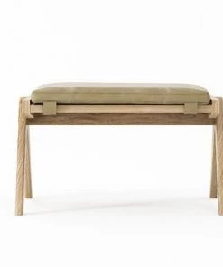 Karpenter INDOOR Tribute Ottoman - European Oak With Safari Grey Leather