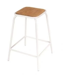 SLH INDOOR Tube Counter Stool - White