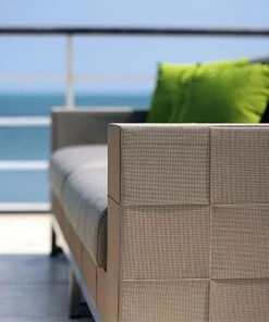 Mamagreen Quilt Sofa 3 Seater Ss,Hemp,Coal OUTDOOR