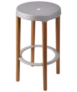 Marmo Fuso Counter Stool Alu|Oak INDOOR
