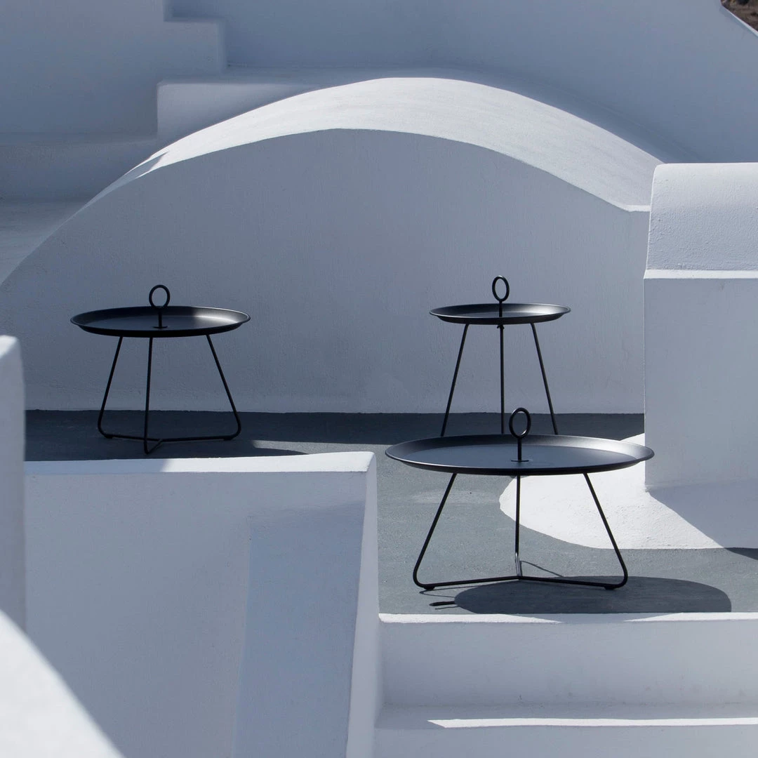 Eyelet Outdoor Tray Side Table 45cm By Houe (Black) 2 Eyelet Outdoor Tray Side Table 45cm By Houe (Black)