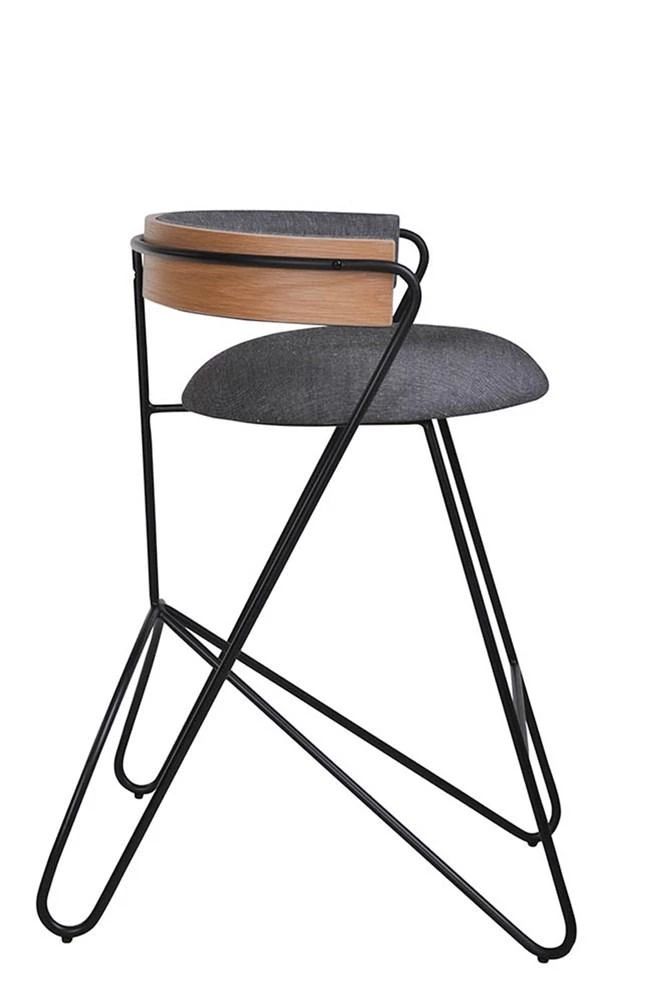 Marmo INDOOR Loop Barstool Black|Oak|Grey 2 Marmo INDOOR Loop Barstool Black|Oak|Grey